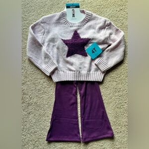 DKNY 2 Piece Chenille Sweater Set Purple Size 4T